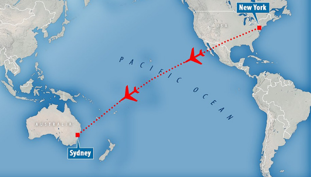 new york to sydney flight time today